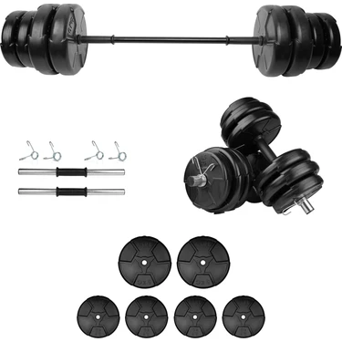 E-Life 25 kg Dambıl Seti & Halter Seti Ağırlık Fitness