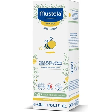 Mustela Cold Cream İçeren Besleyici Yüz ve Vücut Kremi 40 ml – Kuru ve Hassas Ciltler için Yoğun