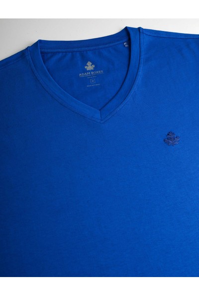 Adam Boxes Erkek V Yaka T-Shirt Neo-Alpes Saks Mavisi