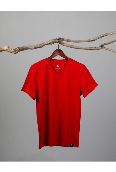 Adam Boxes Erkek V Yaka T-Shirt Neo-Alpes Kırmızı