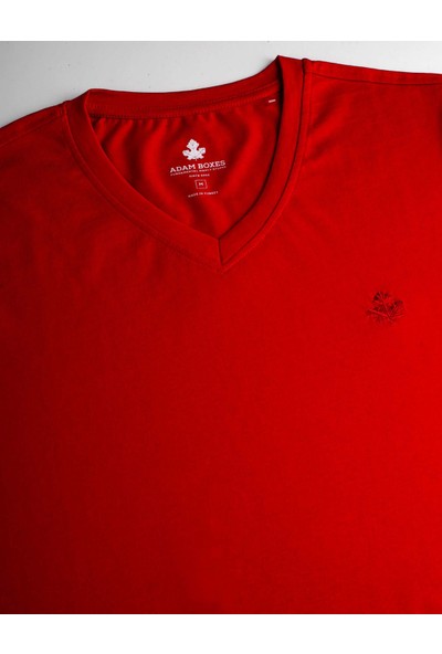 Adam Boxes Erkek V Yaka T-Shirt Neo-Alpes Kırmızı