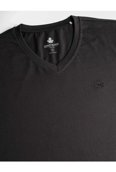 Adam Boxes Erkek V Yaka T-Shirt Neo-Alpes Siyah