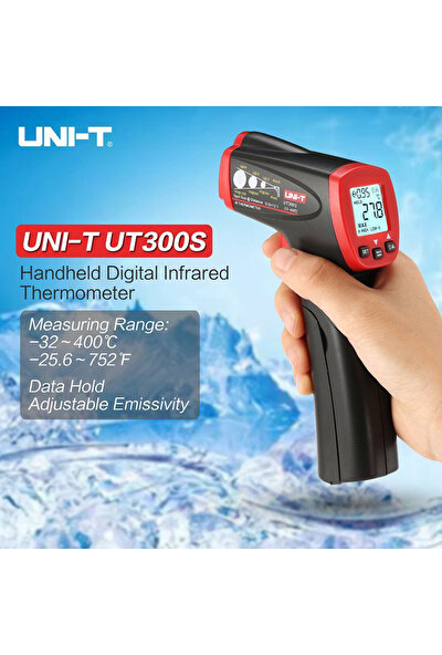Unit Unı-T UT300S Infrared Lazer Termometre Kızılötesi Temassız Sıcaklık Ölçer 153*108*40MM