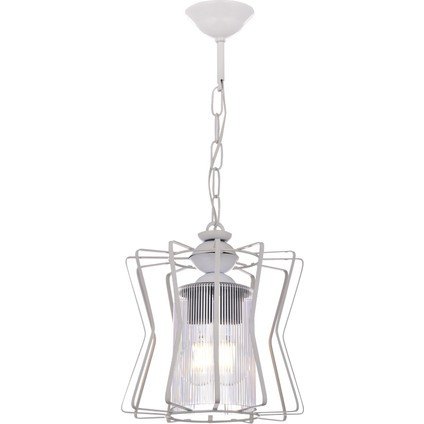 Şeker Tekli Avize Beyaz – Metal Gövde,Modern, Ayarlanabilir Zincirli