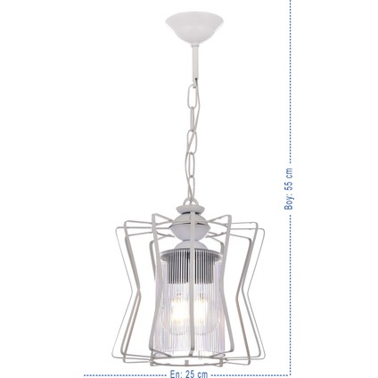 Şeker Tekli Avize Beyaz – Metal Gövde,Modern, Ayarlanabilir Zincirli fiyatları