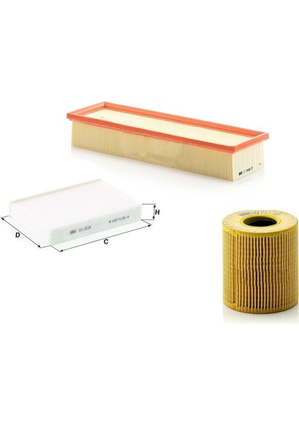 Citroen C-Elysee 1.6 Hdi 92 Hp 13 > Mann Filtre Bakım Seti
