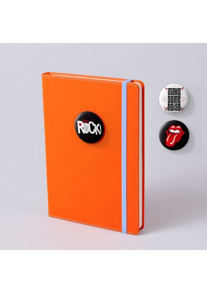A5 Munumood Rock Çizgili Ivory Kağıt Sert Kapak Defter Turuncu fiyatları