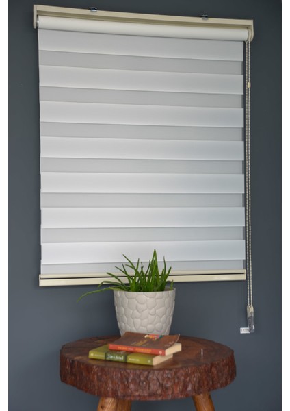 Zebra Stor Perde Ba-02 Beyaz Renk Eteksiz Bambu 210 x 200 cm