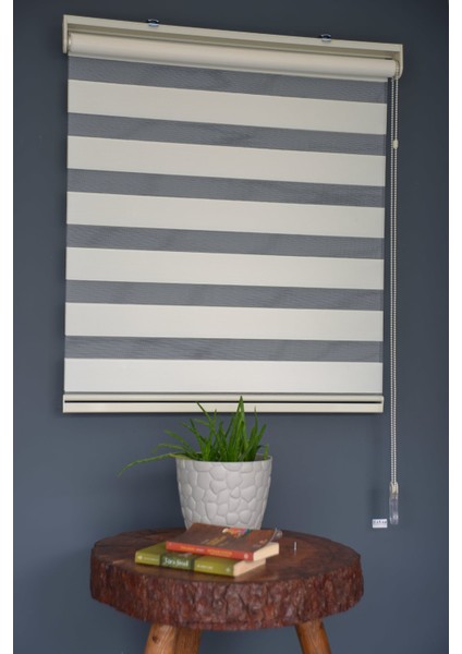 Zebra Stor Perde Ba-04 Krem Renk Eteksiz Bambu 180 x 200 cm