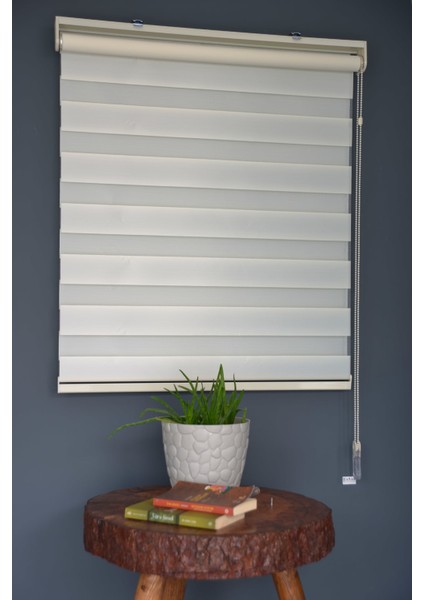 Zebra Stor Perde Ba-04 Krem Renk Eteksiz Bambu 180 x 200 cm