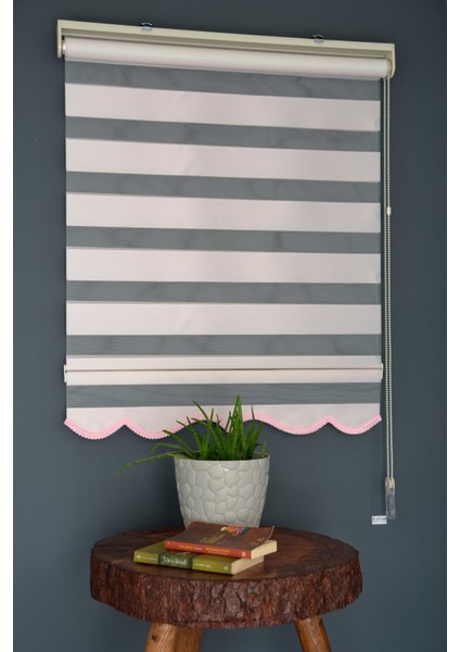 Zebra Stor Perde Ba-06 Pudra Renk Etekli Bambu 100 x 260 cm
