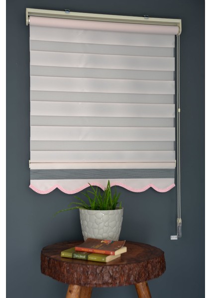 Zebra Stor Perde Ba-06 Pudra Renk Etekli Bambu 100 x 260 cm