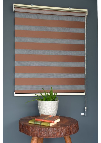 Zebra Stor Perde Ba-13 Kahverengi Renk Eteksiz Bambu 210 x 200 cm