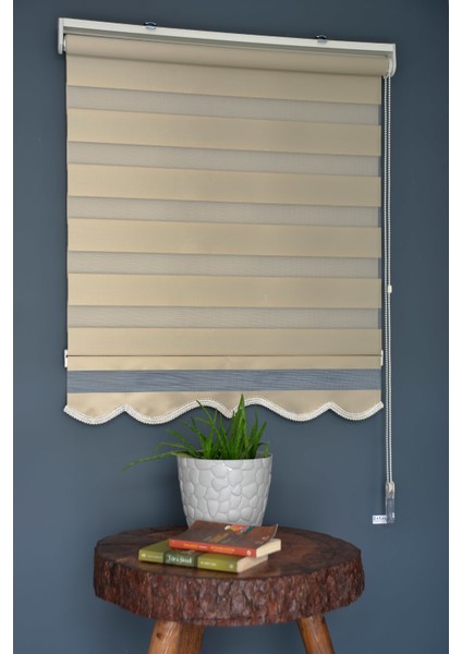 Zebra Stor Perde Ba-11 Karamel Renk Etekli Bambu 80 x 200 cm