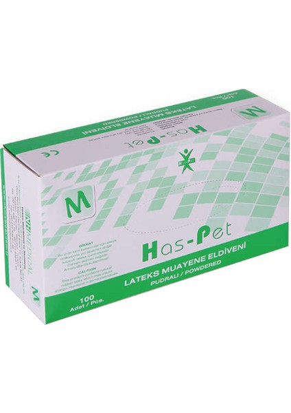 Pudralı Lateks Eldiven (Medium) 100'LÜ x 20 Paket-1 Koli