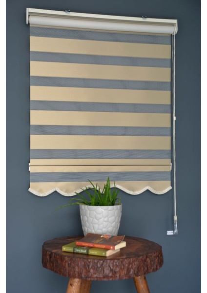Zebra Stor Perde Ba-11 Karamel Renk Etekli Bambu 200 x 260 cm
