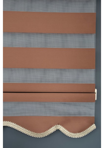 Zebra Stor Perde Ba-13 Kahverengi Renk Etekli Bambu 170 x 200 cm