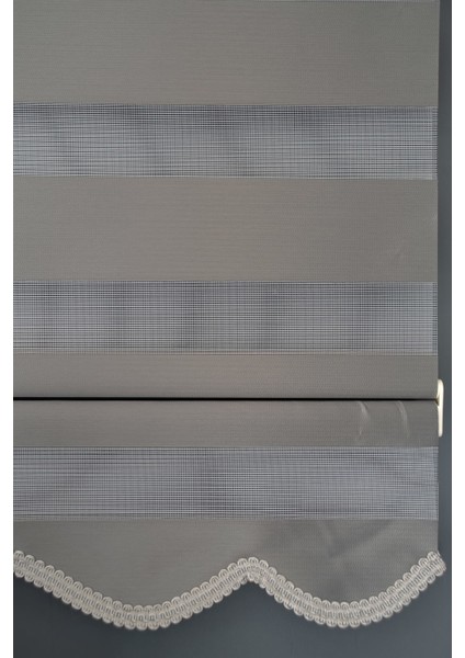 Zebra Stor Perde Ba-19 Antrasit Renk Etekli Bambu 220 x 260 cm