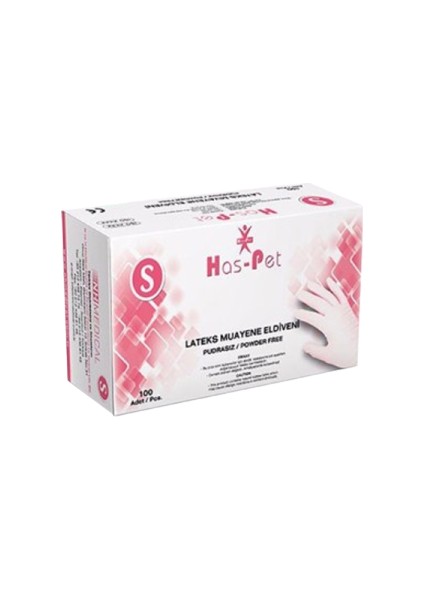 Pudrasız Lateks Eldiven 100'LÜX20 Paket-1 Koli (Small)