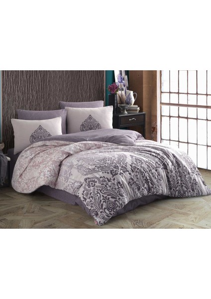 Retro Tek Kişilik Ranforce Nevresim Takımı Hardal