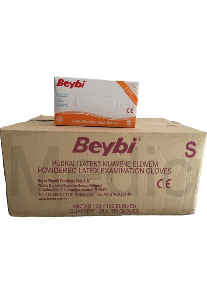 Pudralı Lateks Eldiven (Small) 100'LÜ Paket