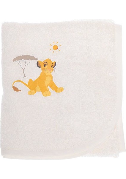 Lion King Simba Nakışlı Bambu Bebek Pelerin Krem Lisanslı