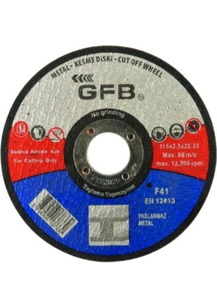 25 Adet Metal Kesme Taşı 230X3.0X22.23MM