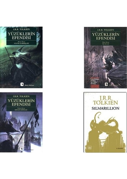 Yüzüklerin Efendisi 3 Kitap Set Yüzük Kardeşliği - İki Kule - Kralın Dönüşü + Silmarillion - J. R. R. Tolkien