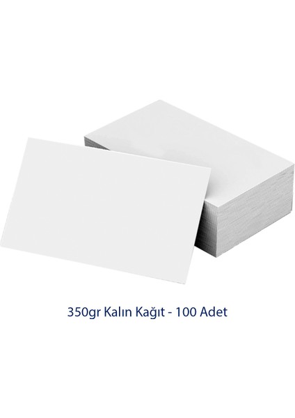 Beyaz Boş Baskısız Selefonsuz Kartvizit 350 gr Kağıt 100 Adet 8 x 5 cm