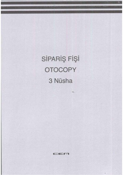 Otocopy Sipariş Fişi 2/50 3 Nüsha 5'li