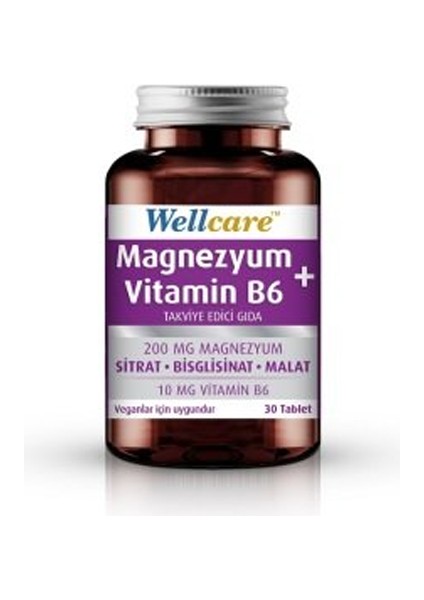 Magnezyum+Vitamin B6 Takviye Edici Gıda 30 Tablet