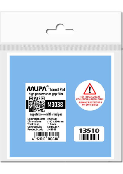 Termal Ped / Thermal Pad 1.0mm 3.0W/MK 100X100MM M3038