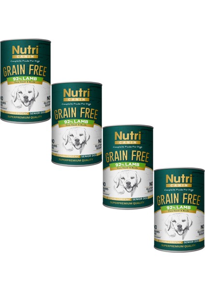 Kuzu Etli %92 Tahılsız 400GR Senior Nutri Canin Yaş Köpek Ma