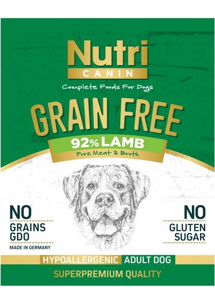 400 gr %92 Kuzu Etli Tahılsız Köpek Maması 6ADET