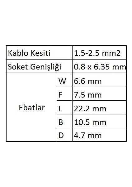 GFFD2638 Tam Izoleli Dişi Faston Kablo Ucu 40 Adet