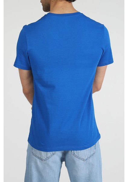 Erkek V Yaka T-Shirt Neo-Alpes Saks Mavisi fırsatları