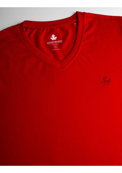Erkek V Yaka T-Shirt Neo-Alpes Kırmızı fiyatları