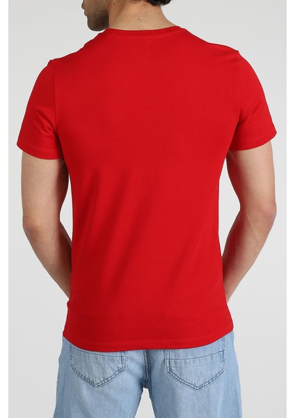 Erkek V Yaka T-Shirt Neo-Alpes Kırmızı fırsatları