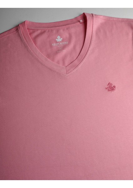 Erkek V Yaka T-Shirt Neo-Alpes Pembe