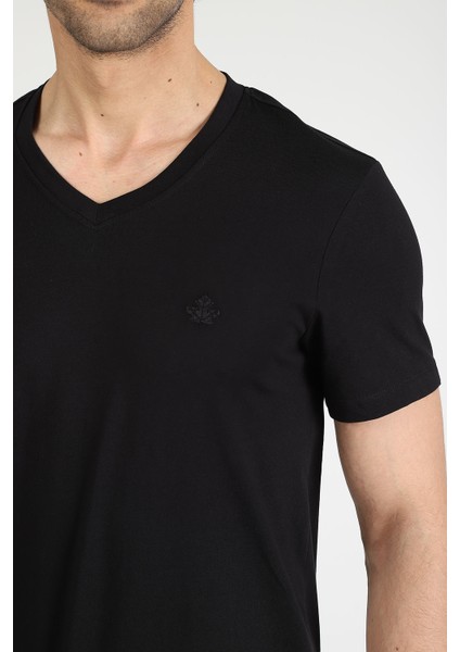 Erkek V Yaka T-Shirt Neo-Alpes Siyah indirimleri