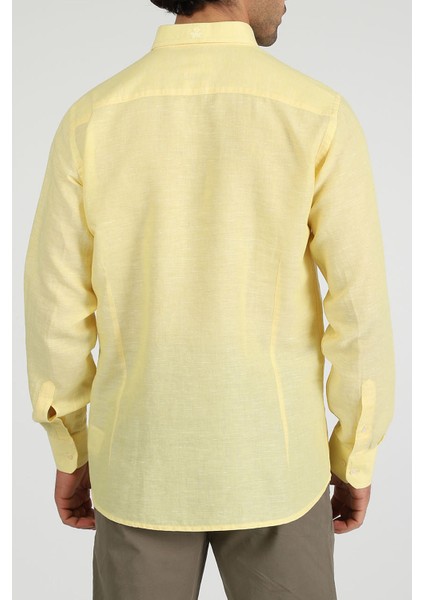 Slim Fit Düğmeli Yaka Gömlek Neo-Epherest Açık Sarı modelleri