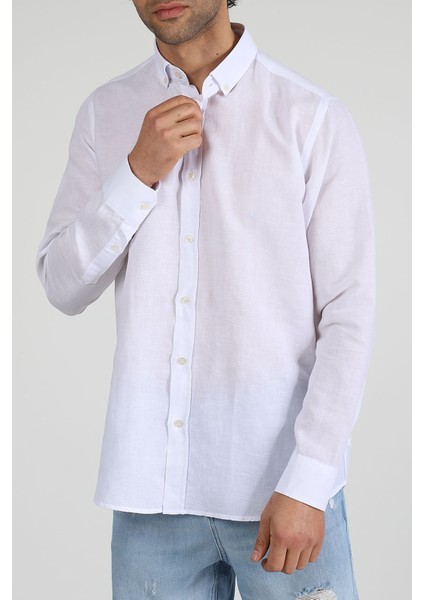Slim Fit Düğmeli Yaka Gömlek Neo-Epherest Beyaz fiyatları