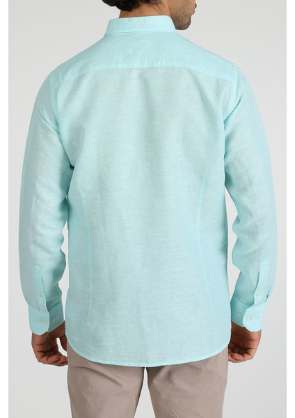 Slim Fit Düğmeli Yaka Gömlek Neo-Epherest Turkuaz modelleri