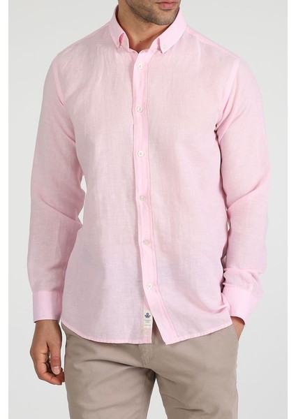 Slim Fit Düğmeli Yaka Gömlek Neo-Epherest Pembe fiyatları