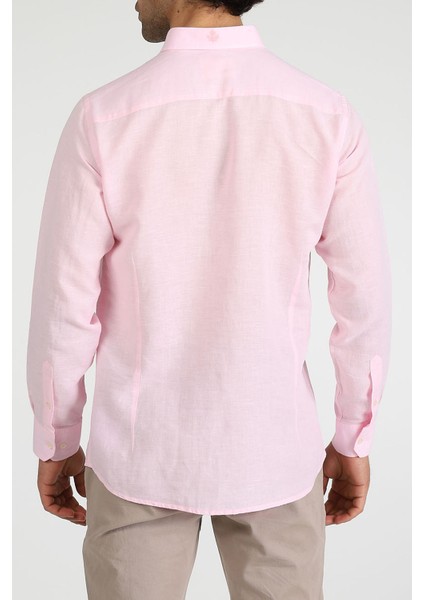Slim Fit Düğmeli Yaka Gömlek Neo-Epherest Pembe modelleri