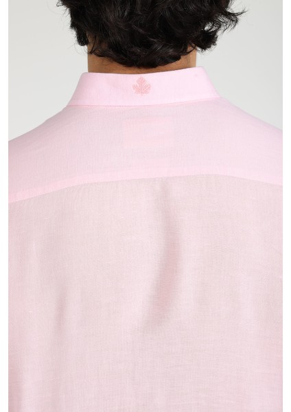 Slim Fit Düğmeli Yaka Gömlek Neo-Epherest Pembe fırsatları