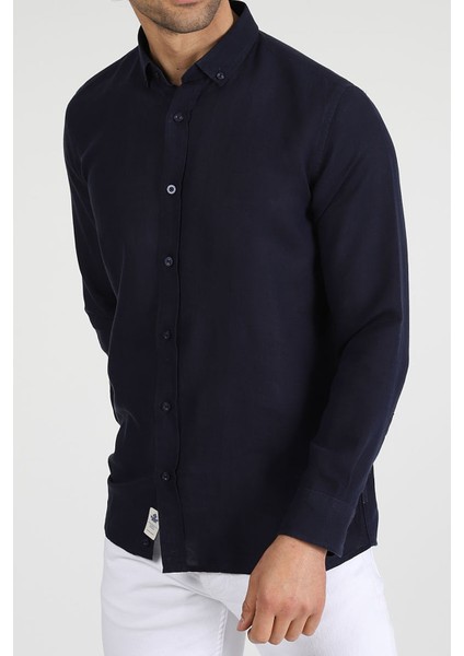 Slim Fit Düğmeli Yaka Gömlek Neo-Epherest Lacivert fiyatları