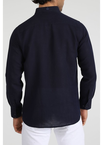 Slim Fit Düğmeli Yaka Gömlek Neo-Epherest Lacivert modelleri