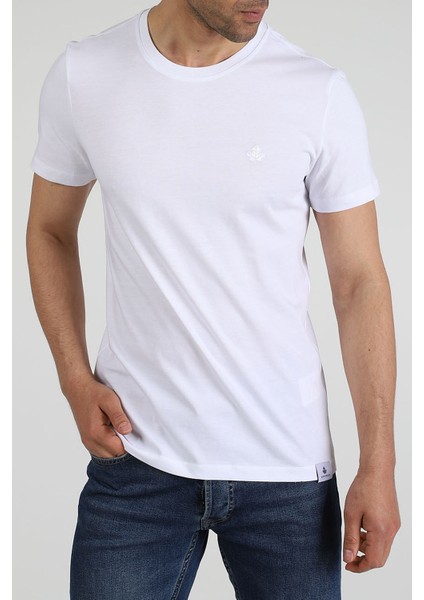 Erkek Bisiklet Yaka T-Shirt Neo-Premier Beyaz modelleri