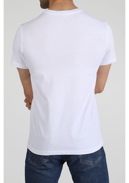 Erkek Bisiklet Yaka T-Shirt Neo-Premier Beyaz fırsatları